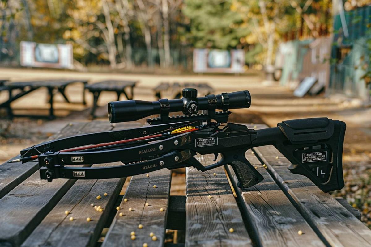 Rappel consommateur : arbalète Black tailles S et L avec sangle et fléchettes Kalid à embout liège/caoutchouc