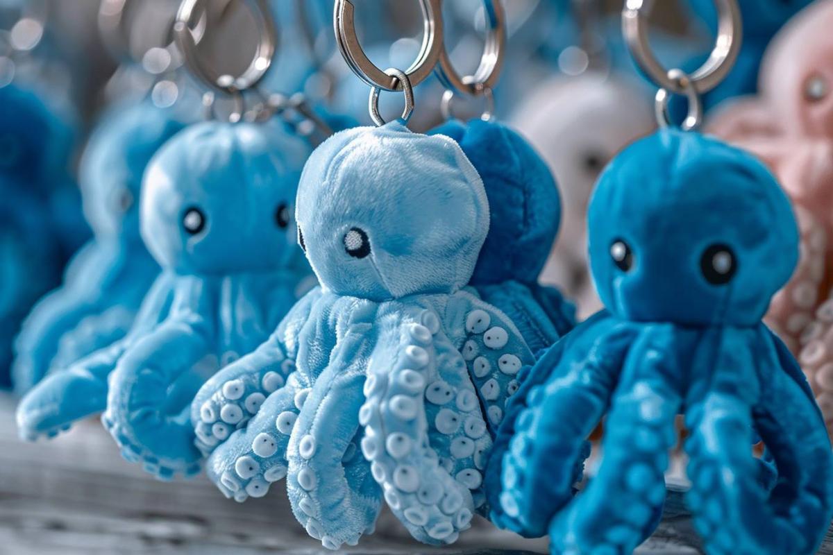 Rappel consommateur : Porte-clés peluche pieuvre bleue sans marque - Risque potentiel pour les enfants