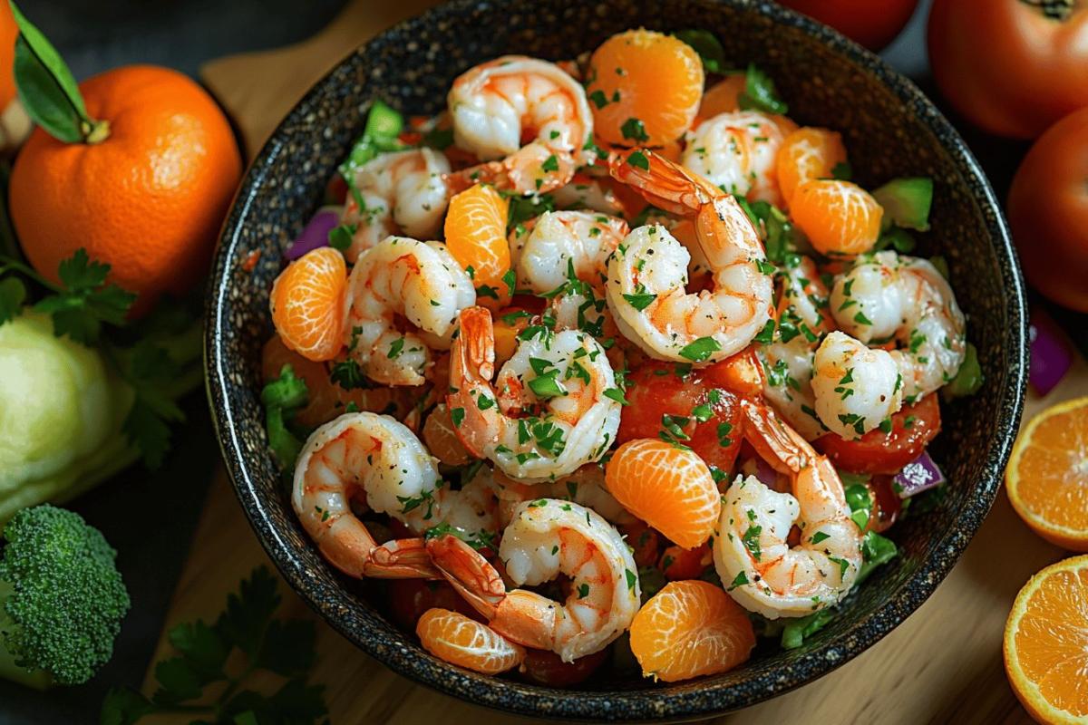 Rappel de salade de gambas aux mandarines 1,8kg sans marque : alerte consommateur urgente